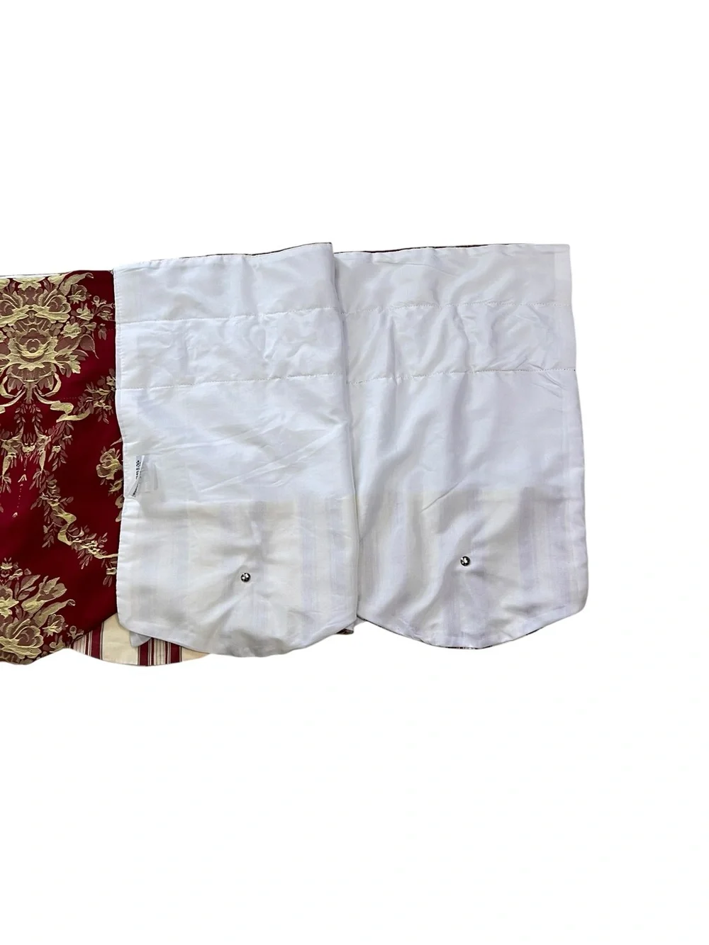 Waverly Chatham Rose Momento Valance Merlot Gold Stripe 17” By 76”